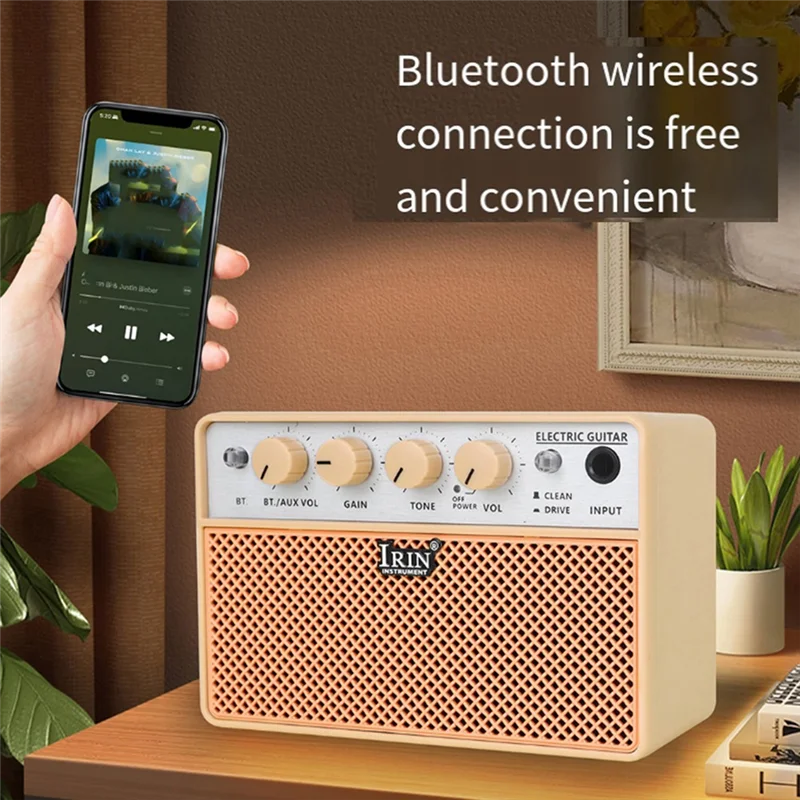 

IRIN Portable Guitar Amplifier 10W Guitar Amplifier Speaker Portable Mini Bass Bluetooth Instrument Sound Box Easy Install