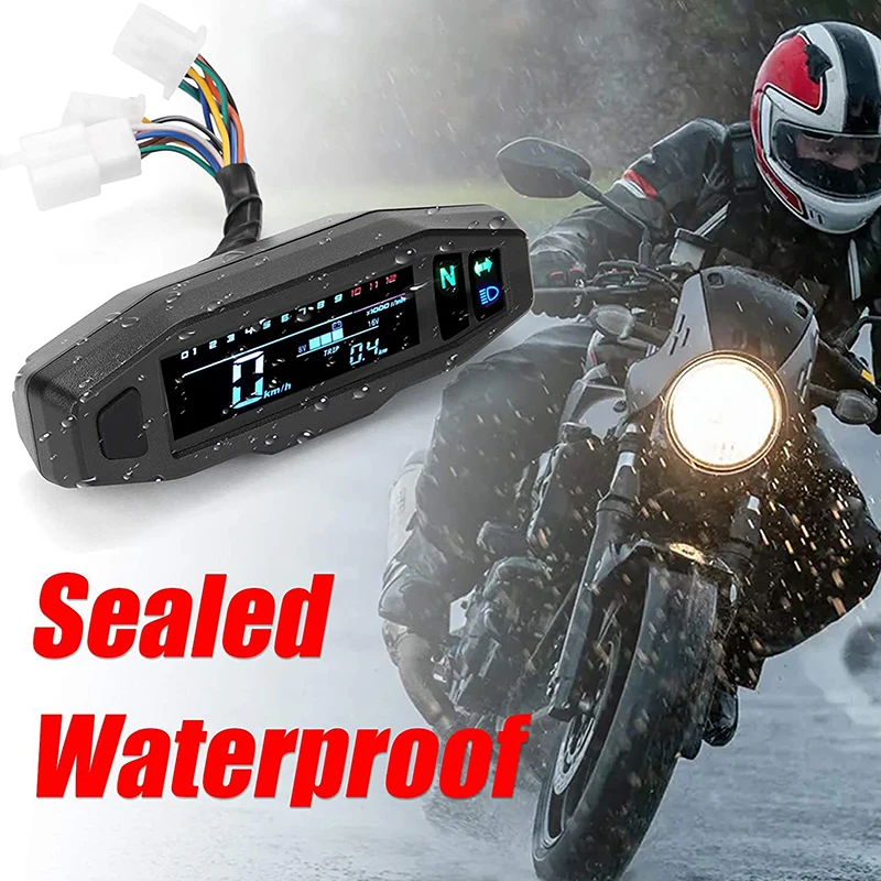 

Universal Motorcycle Speedometer Digital Speed Meter Tachometer Dashboard Instrument Panel Meter LCD Display Bracket