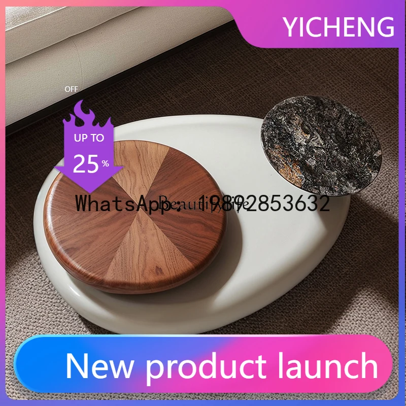 

High-end coffee table living room household coffee table light luxury high-end oval special-shaped designer creative