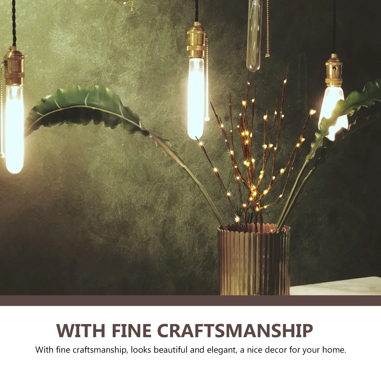 

3 pcs LED Simulated Branch Light Twig Iron Wall Decor Bending Energy Saving Party Gift Solar Lighting Outdoor