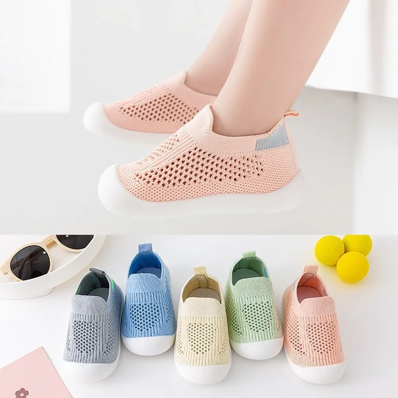 Children's Walking Shoes Baby Floor Shoes Baby Socks Shoes Non Slip Indoor Soft Sole Mesh Surface Thin Sandals One Foot Pedal