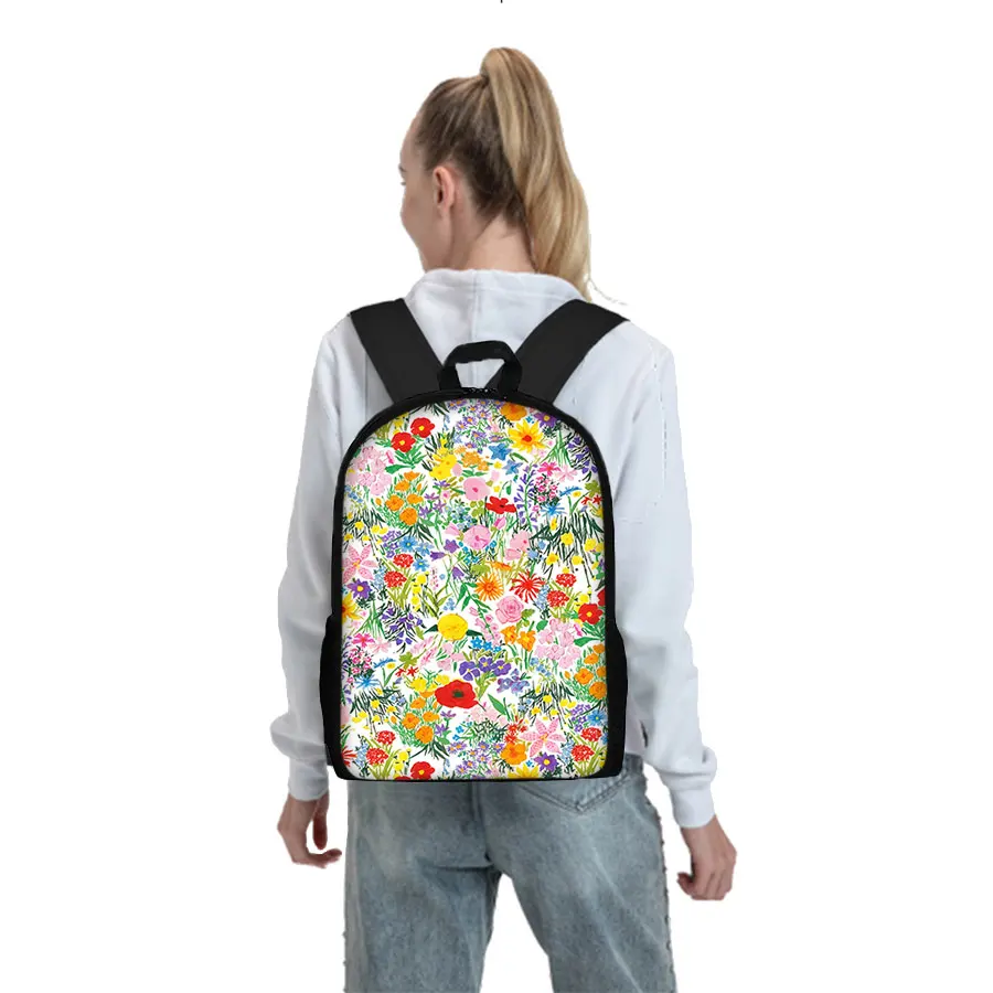 Zaini con set di tre pezzi con motivo floreale per ragazzi e ragazze, i migliori regali, zaino scolastico per cartoni animati 3D per bambini