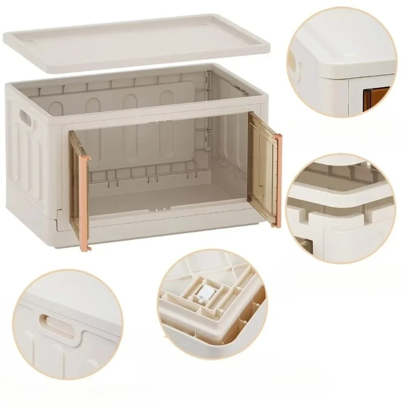 

# l Plastic Storage Container, 100Qt Large Capacity Folding Storage Bins, Stackable Storage Box with Lid and Buckles