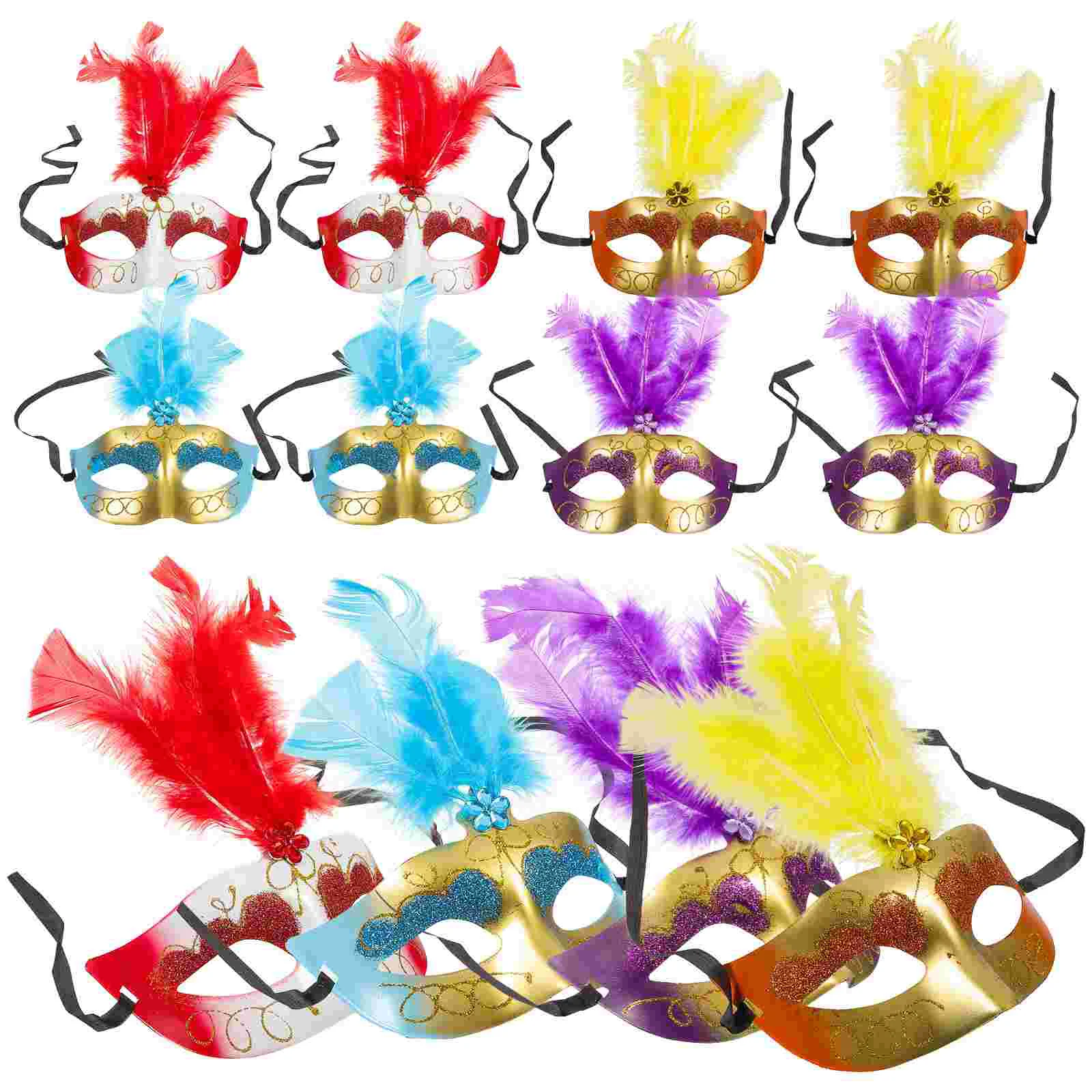 12 Pcs Decorations Prom Child Mask Dreses Cosplay Masks 22x16cm Plastic Party Masquerade