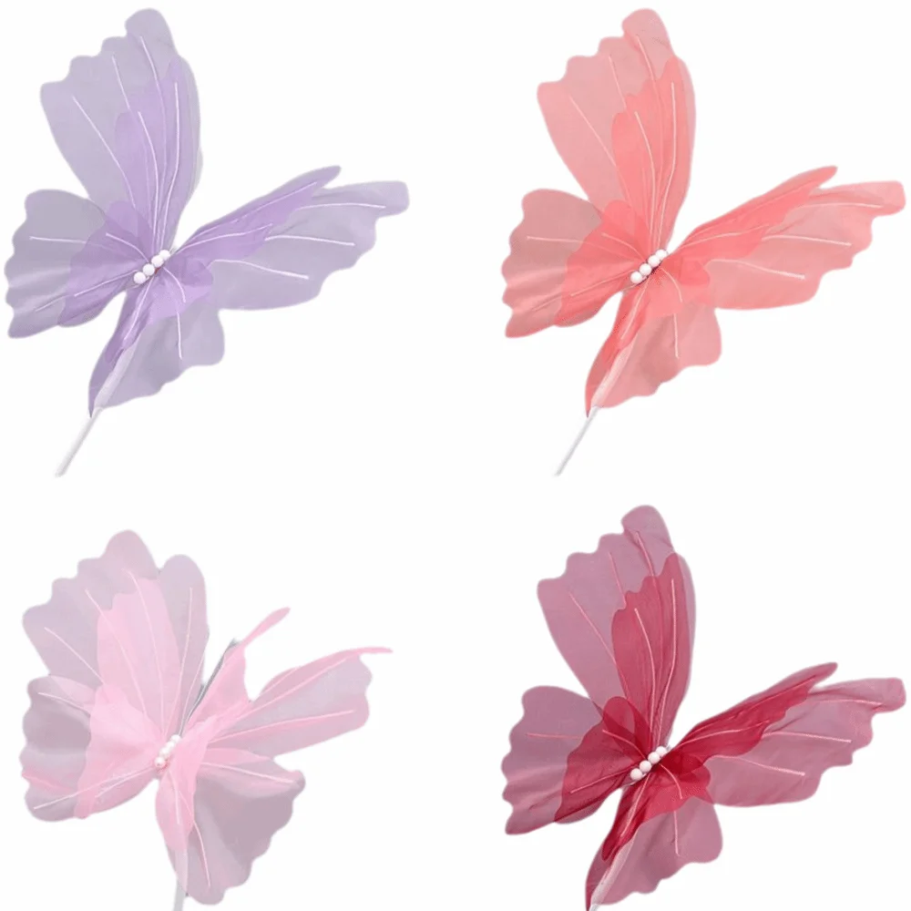 48cm Big Simulation Butterfly Hollow Design Gauze Material Hanging Butterfly Large Size 3D Effect Fake Butterfly