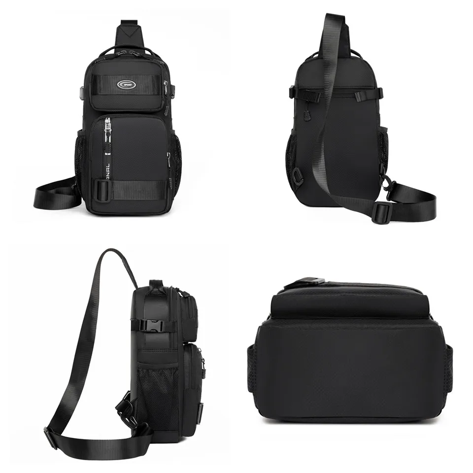 Sac de poitrine Oxford pour hommes, sac à bandoulière décontracté, sac de voyage de haute qualité, sac de grande capacité, document solide, ouvert