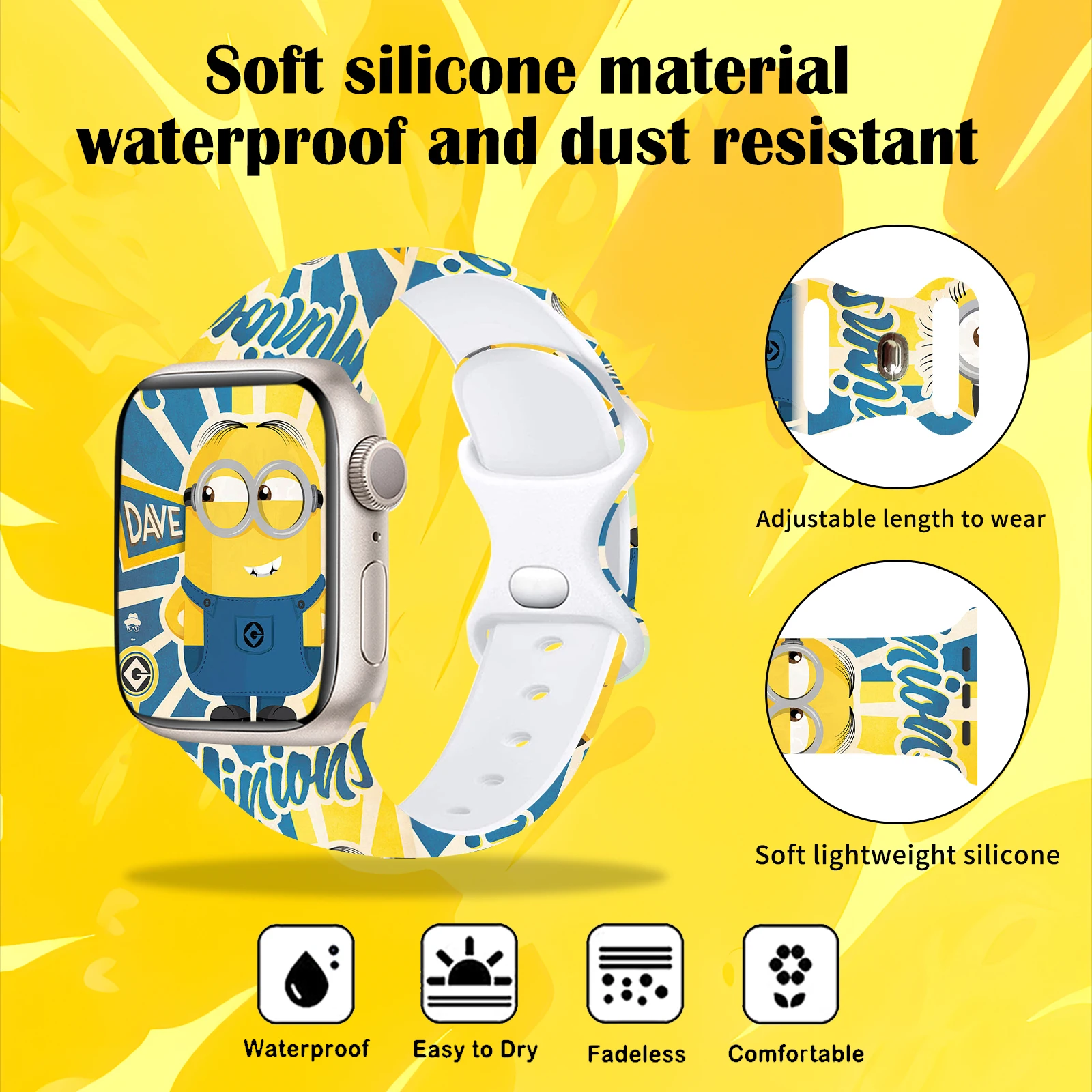 لطيف التوابع المطبوعة حزام لساعة أبل 11 10 9 8 7 SE سيليكون الفرقة استبدال سوار ل iWatch 46 مللي متر 44 مللي متر 42 مللي متر 41 مللي متر 38 مللي متر #3