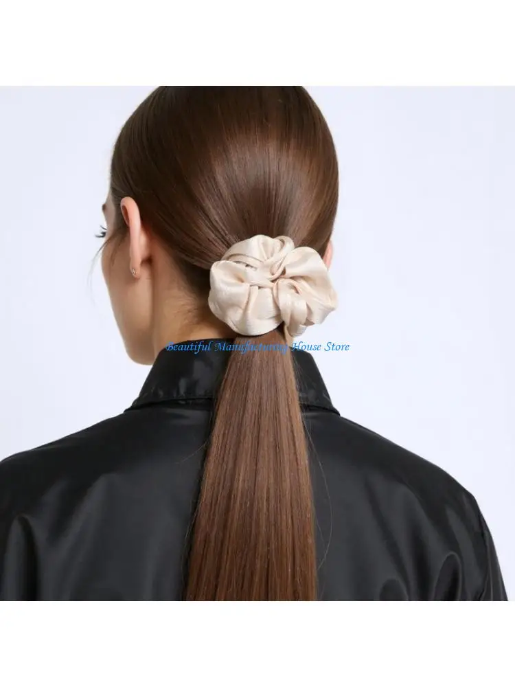 

E56A Elegant Hair Scrunchie With Satined Design Stylish Hair Tie For Women Girl Everyday Wear Special Occasion Hair Styling