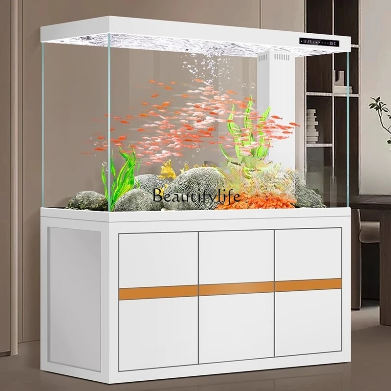 

Fish tank living room large bottom filter aquarium office household screen partition water-free arowana tank