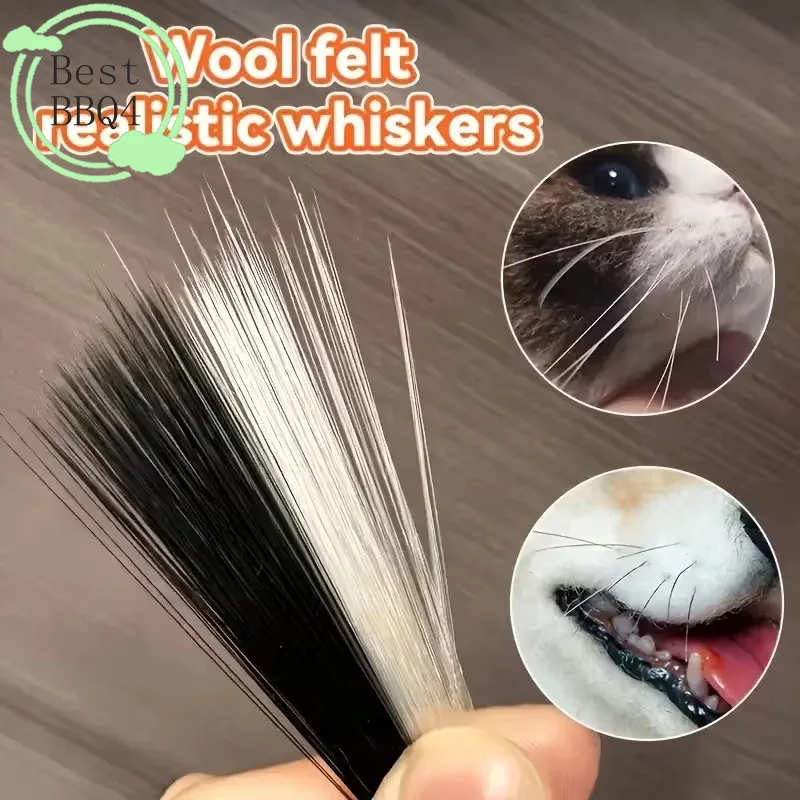 (BBQ4)Simulation Cat And Dog Whiskers Realistic Animal Beards Suitable For DIY Cats And Dogs, Puppets, Wool Felt Accessories