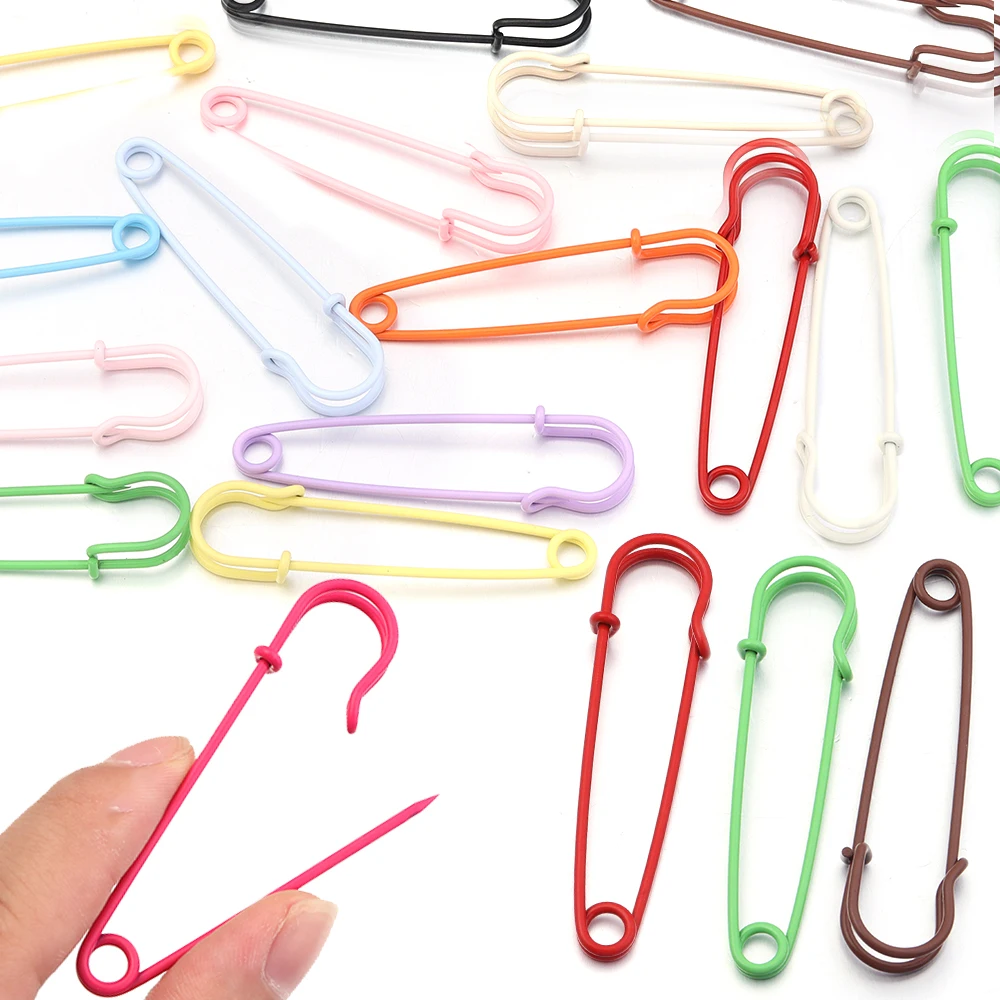 10Pcs Large Heavy Duty Metal Safety Pins Brooch Pins Sewing Tools Color Pins For DIY Jewelry Sewing Accessories Big Safety Pin
