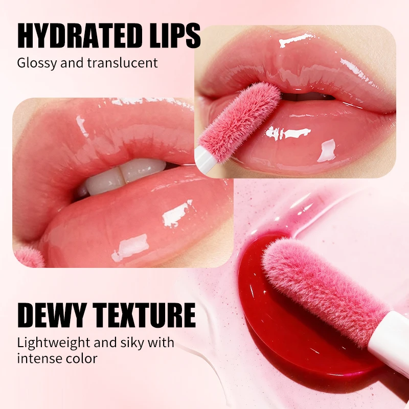 Set di oli per labbra gelatinosi da 3 pezzi – Lucido idratante e scintillante, impermeabile, duraturo, facile applicazione, unisex, combinato multi-sombra