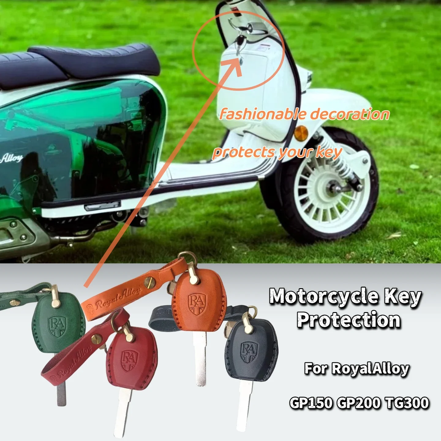

Motorcycle Key Protection For RoyalAlloy RA GP150 GP200 TG300 Motorcycle Key Cover Start Key Leather Cover