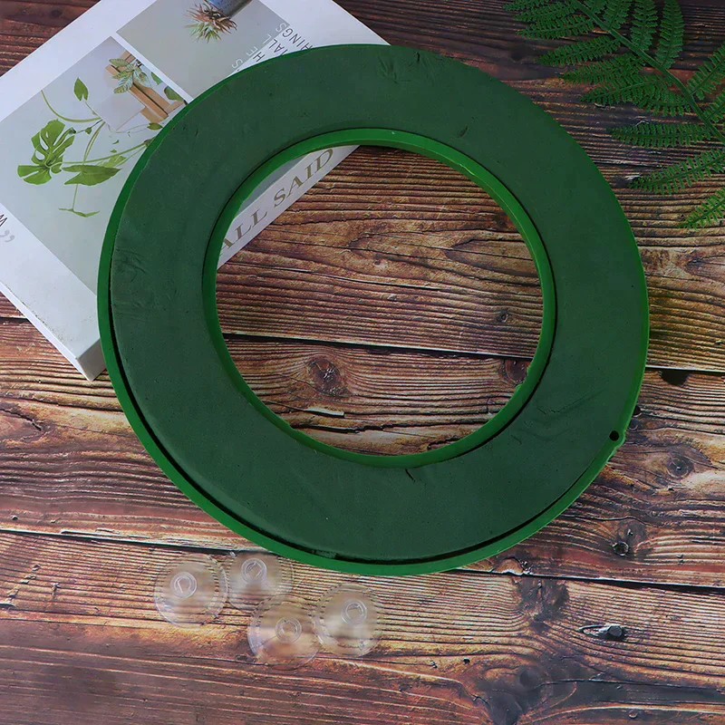 1Pc Round Wreath Base Floral Foam Rings Foam Floral Wreath Flower Arrangements Blocks Hoop Ring Wedding Funeral Supplies