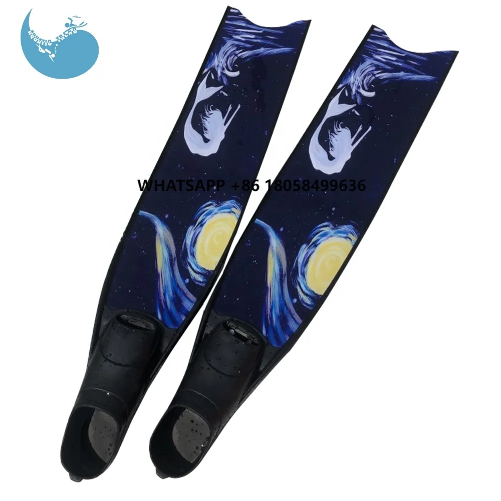 

2020 New Arrival Hot Selling Custom Pure Carbon Fiber Long Blade Flipper scuba Snorkel Dive Freediving Fins