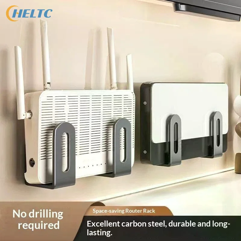 2pcs Home Router Storage Box Wall Artifact Set-top Box Wall-mounted Fixture Support Bracket Wifi Placement Rack For Living Room