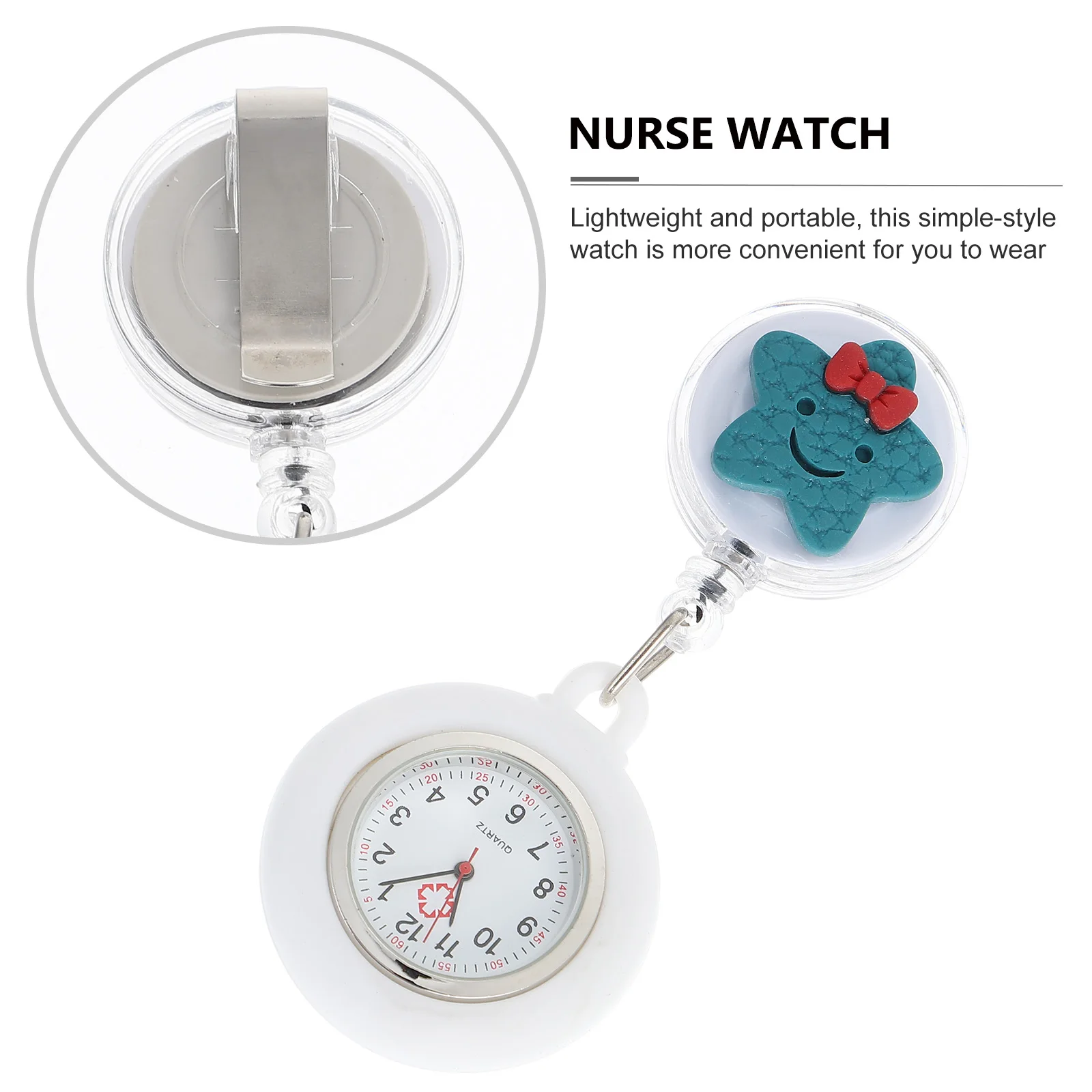 

Nurse Watch Cartoon Star Table Pocket Quartz Nursing Watches for Women Timing Blue Retractable Student