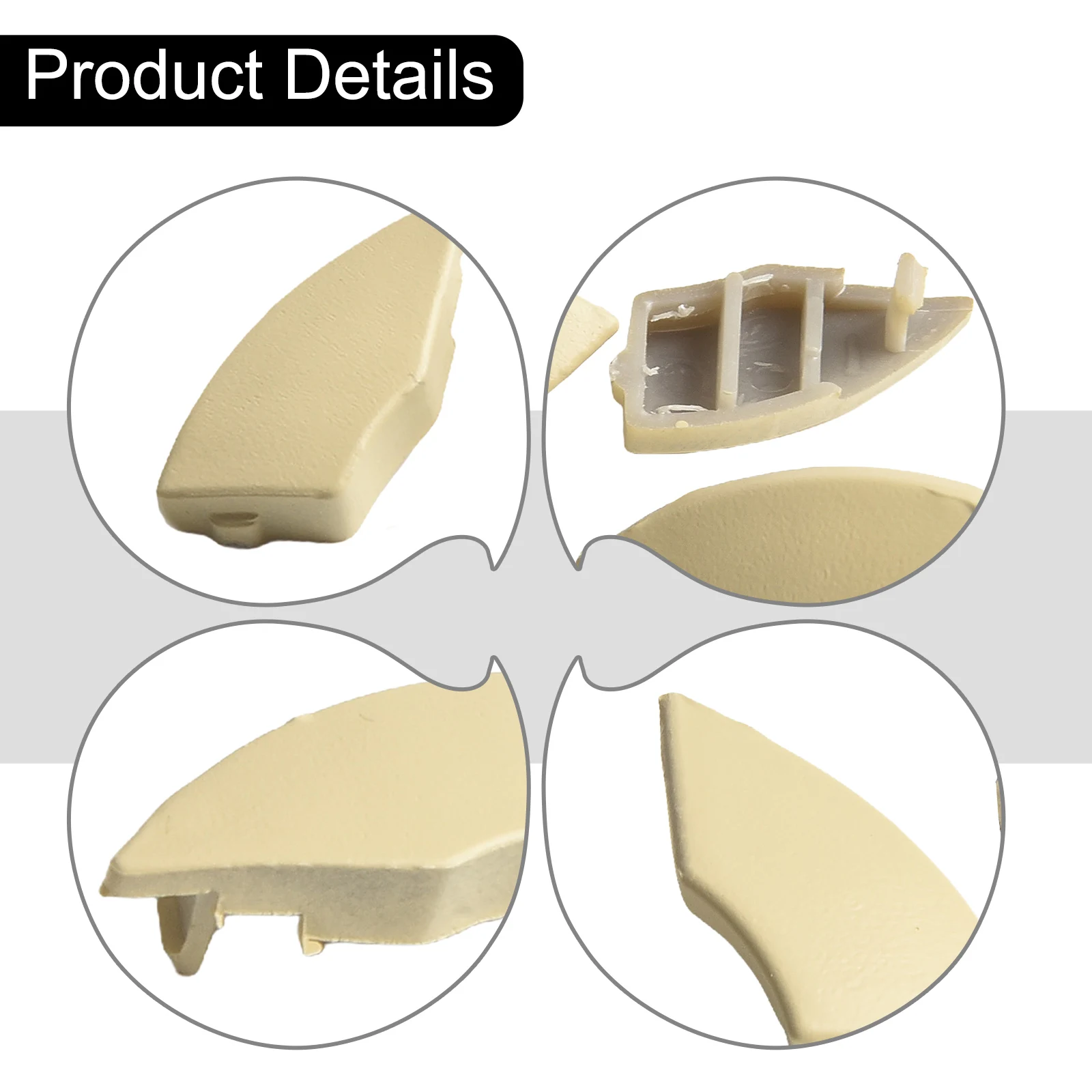4Pcs Beige Buttons Trim Cover For Fiat 500 Radio For Onwards Radio Single Choice Cd Button Trim Cover Removal Replacement Parts