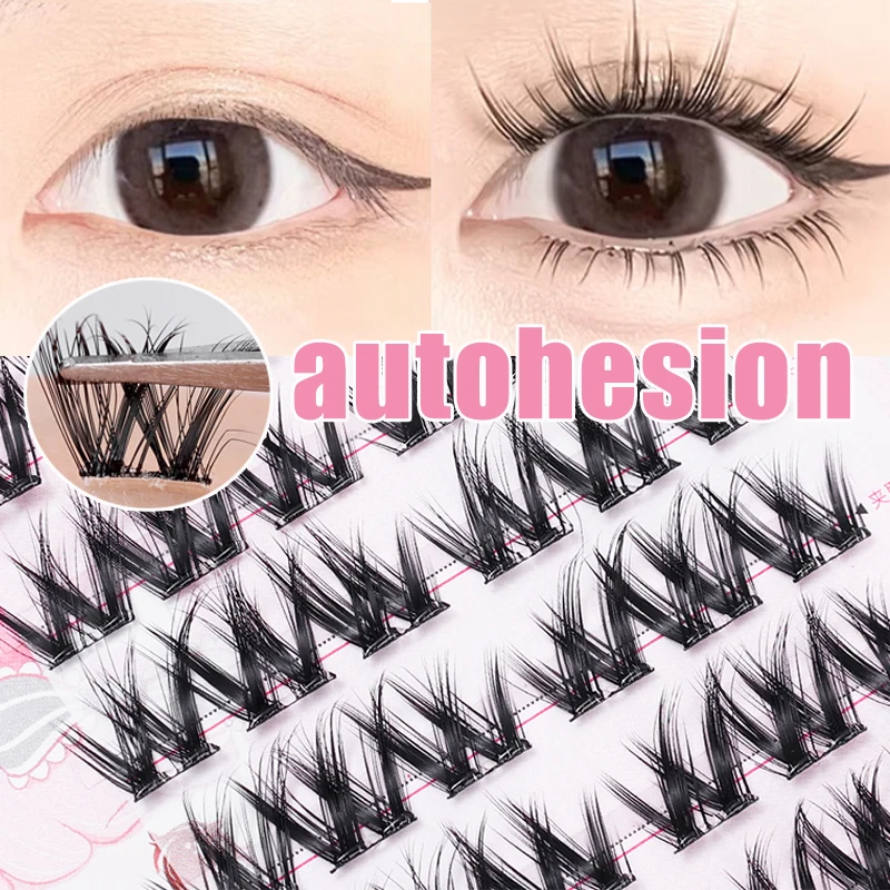 Self-adhesive Glue Free False Eyelashes Reusable Natural Soft False Eyelash No-removal DIY Segmented Lash Extension Makeup Tools