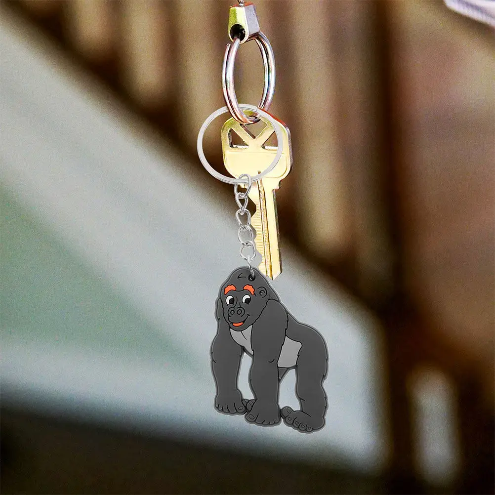 8Pcs Gorilla Keychain Pendant Adorable Jungle Animal Keychain Pendant for Keys Car Backpacks Gorilla Theme Birthday Return Gifts