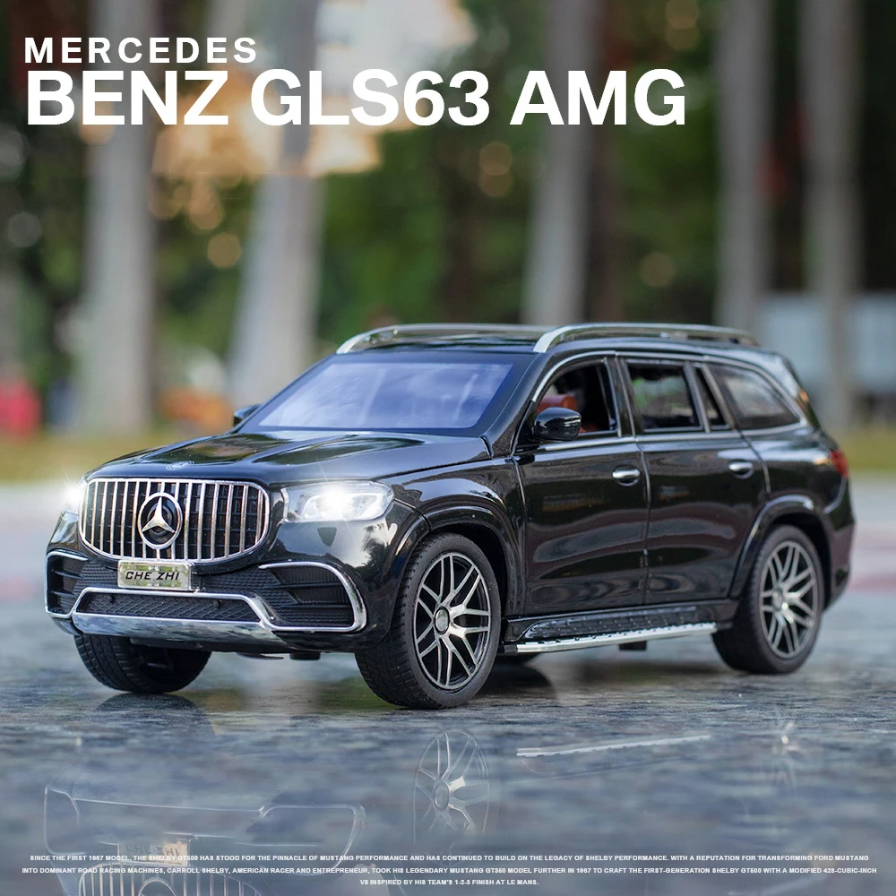 1:24 Mercedes Benzs GLS63 SUV Alloy Off-Road Vehicles Diecast Metal Scale Model Car Sound＆Light Simulation Childrens Toy Gifts