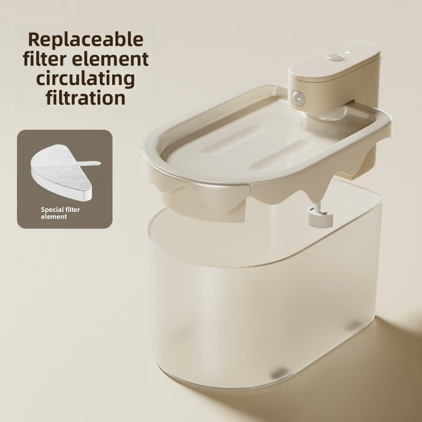 

Intelligent Wireless Pet Water Dispenser Automatic Circulating for Cats Dogs Solid Pattern Unplugged Dog Water Feeder