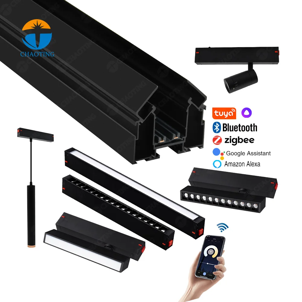

Competitive Price 1M 2M 3M Track Aluminum Profile Smart Dimmable AC 220v LED Magnetic Lights For Soft Pvc Fabric Stretch Ceiling