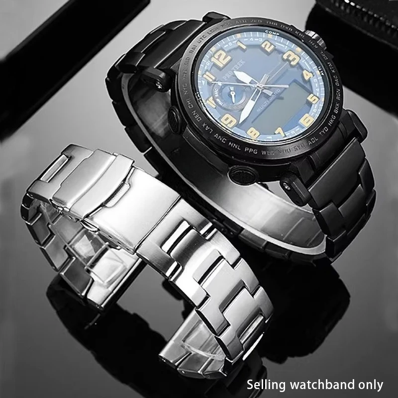 23mm, 24mm stainless steel watch straps For Casio PRW-6611/6621Y/6800/6900Y GA2200 stainless steel men's bracelet