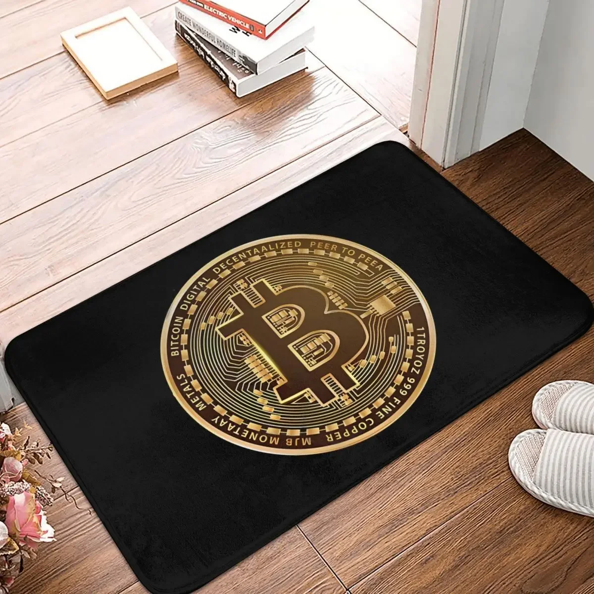 Non-Slip Carpet Bitcoin Perfect Gift For A Crypto Trading Lover Doormat Bedroom Bathroom Mat Entrance Door Decor Rug