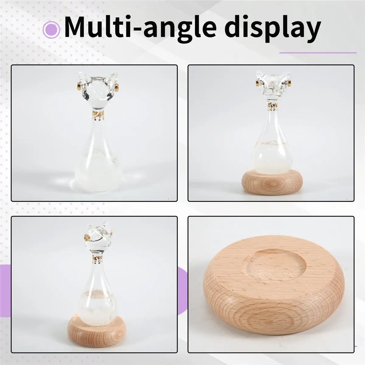 A32I Storm Weather Predictor for Cat Barometer Forecaster Weather Station Cloud Storm Crystal Weather Forecast Bottle A