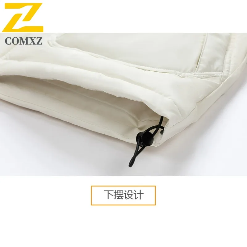 COMXZ Padded Jacket Loose Solid Color Stand Collar Warm Skiing Cotton Padded Jacket Travel Thickened Comfortable Men's Clothing