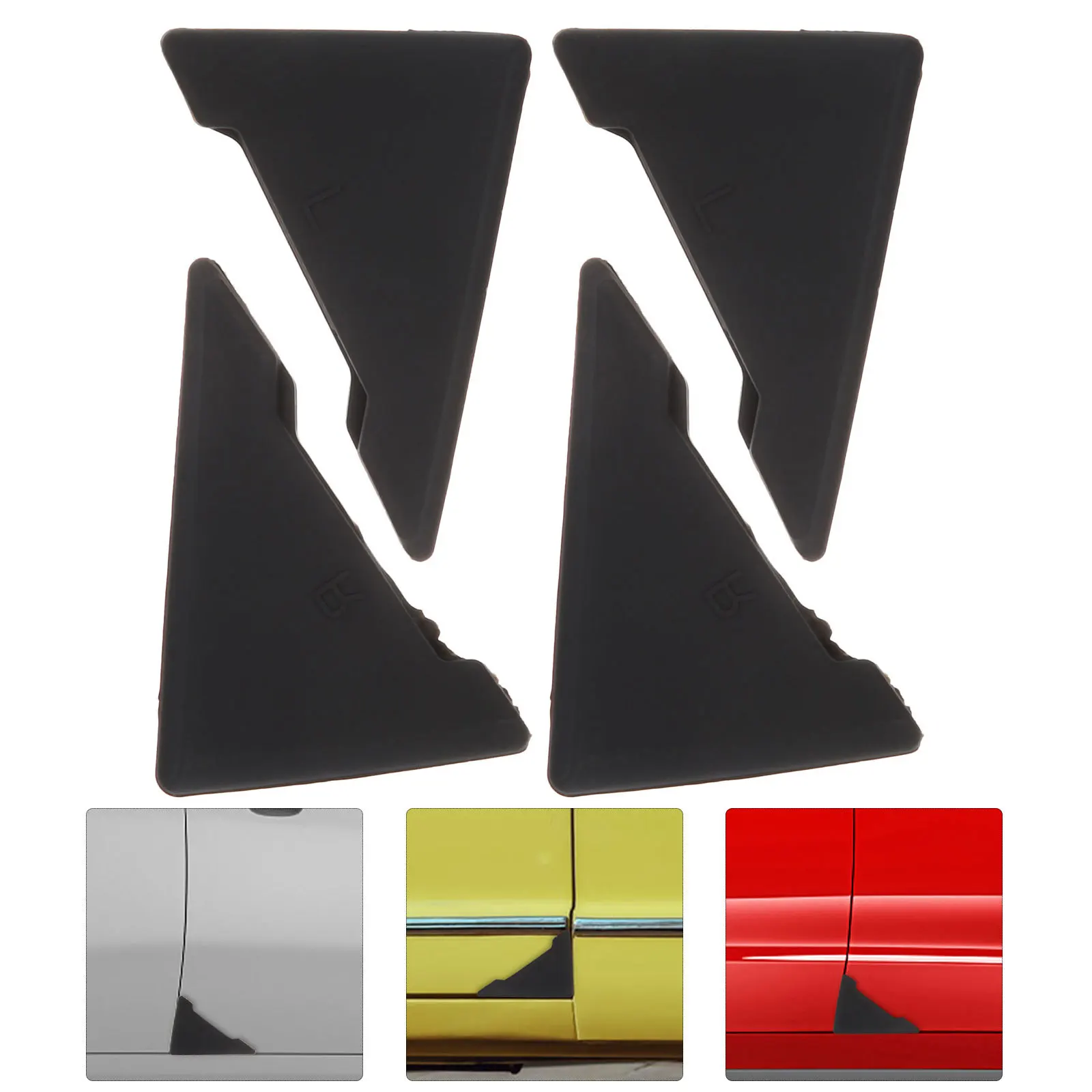 

4Pcs Car Door Edge Guard Heavy Duty Silicone Universal Door Corner Protector Impact Absorbing Scratch Resistant Non-Deform