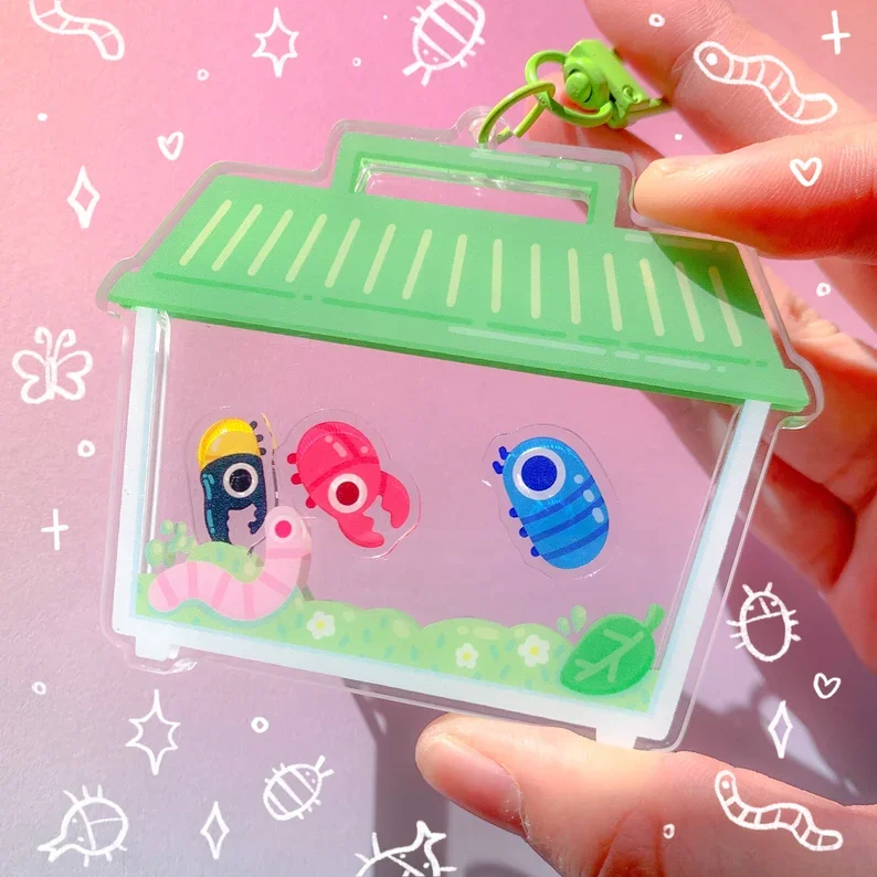 ug Keeper 3.5 Inch Shaker Acrylic Charm Critter Keeper Keychain Nature Cute Isopod Stag Hercules Beetle Worm