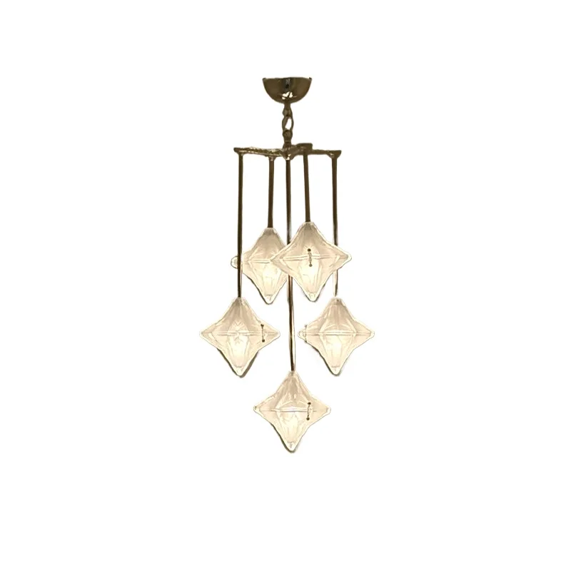 

Designer Star Chandelier Art Deco Medieval Glass Restaurant Island Stairs