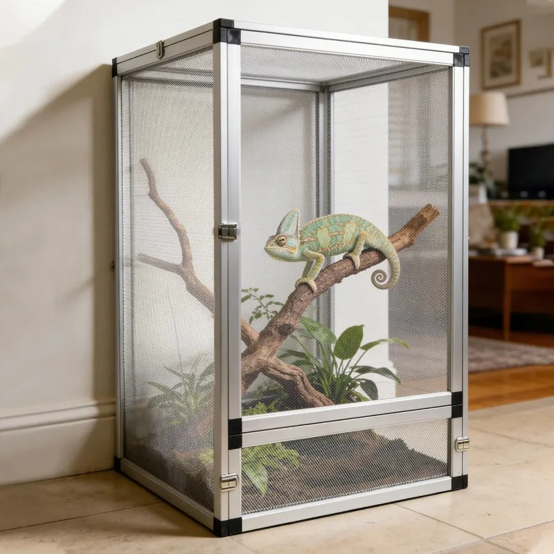 Detachable Reptile Butterfly Cage Terrarium, 360° Observation, Airflow, suitable for Crested Geckos,  Bearded Dragons