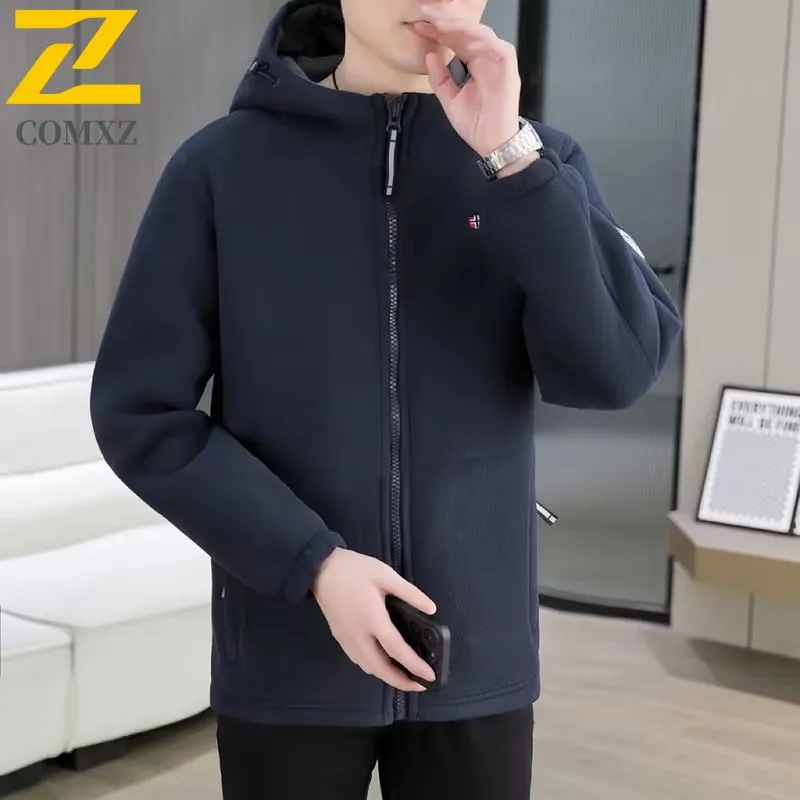 

Толстая флисовая стеганая куртка, мужские повседневные зимние лыжные теплые куртки, высококачественные зимние лыжные куртки с капюшоном для кемпинга и защиты от холода