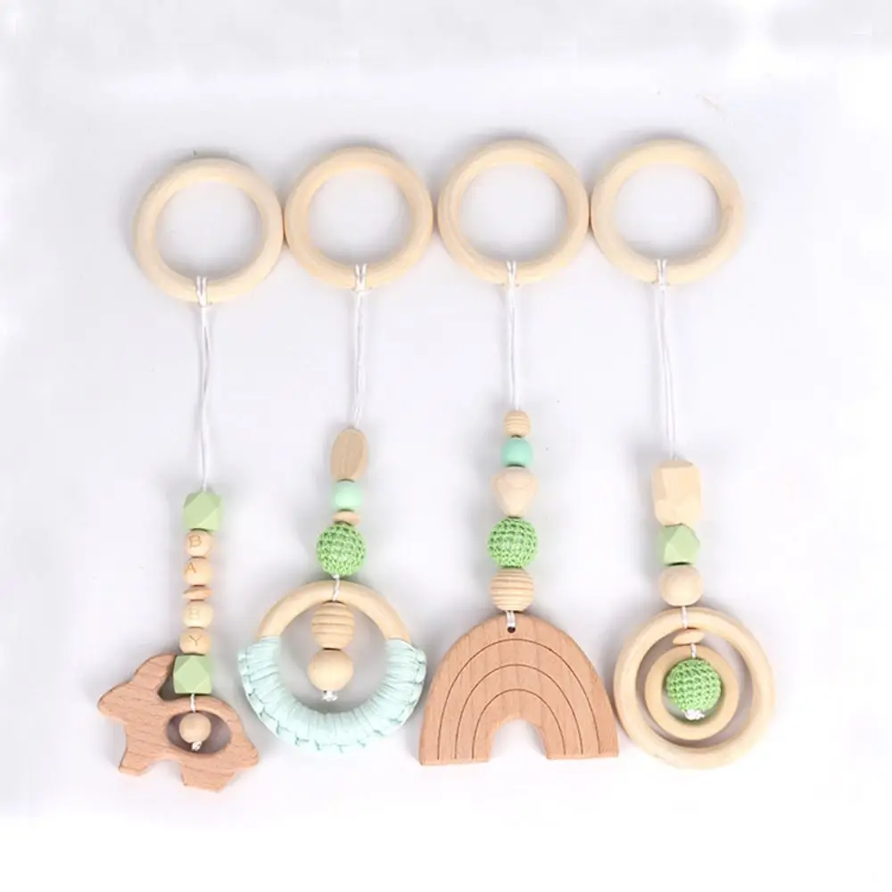 Cognition Sensory Wooden Beech Activity Gym Frame Crochet Bead Baby Gym Toys Play Frame Rabbit Baby Crib Hooks Learn To Stand