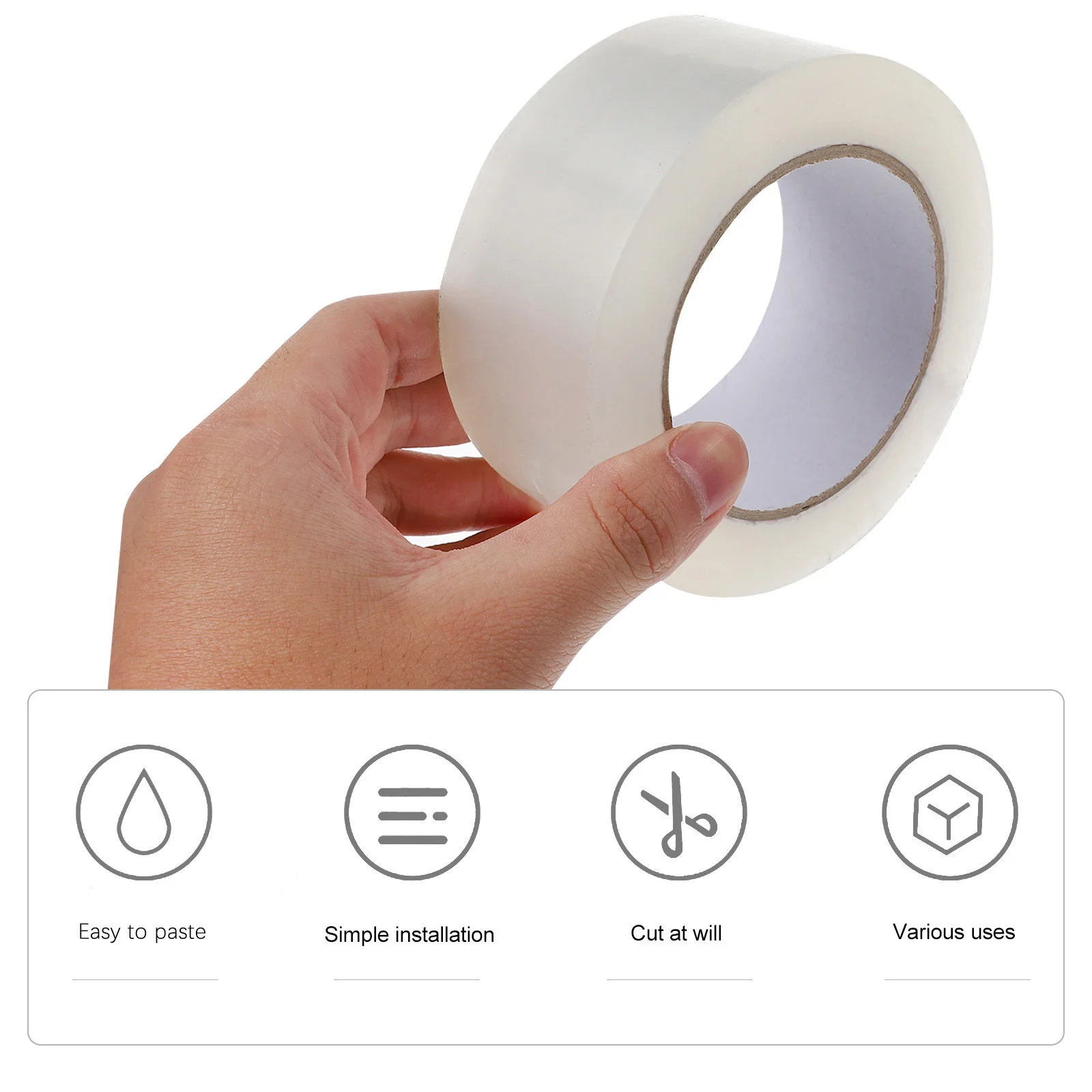 1 Roll of Low Noise Clear Sealing Tape Strong Viscosity for Home Office Stationery Craft Projects Transparent Adhesive Tape