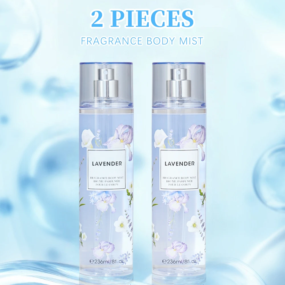 Névoa duradoura de fragrância para cabelo e corpo para mulheres, perfume spray, perfeito para namoro, vida diária, 2PCs, 8 FlOz