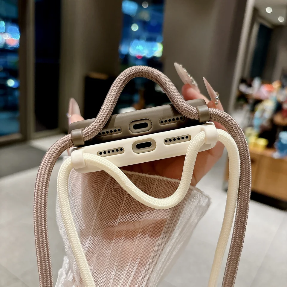 Funda para iPhone 18 17 16 15 14 13 12 11 Pro Xs Max 7 8 Plus 16e 17e, con correa ajustable para colgar, suave 4