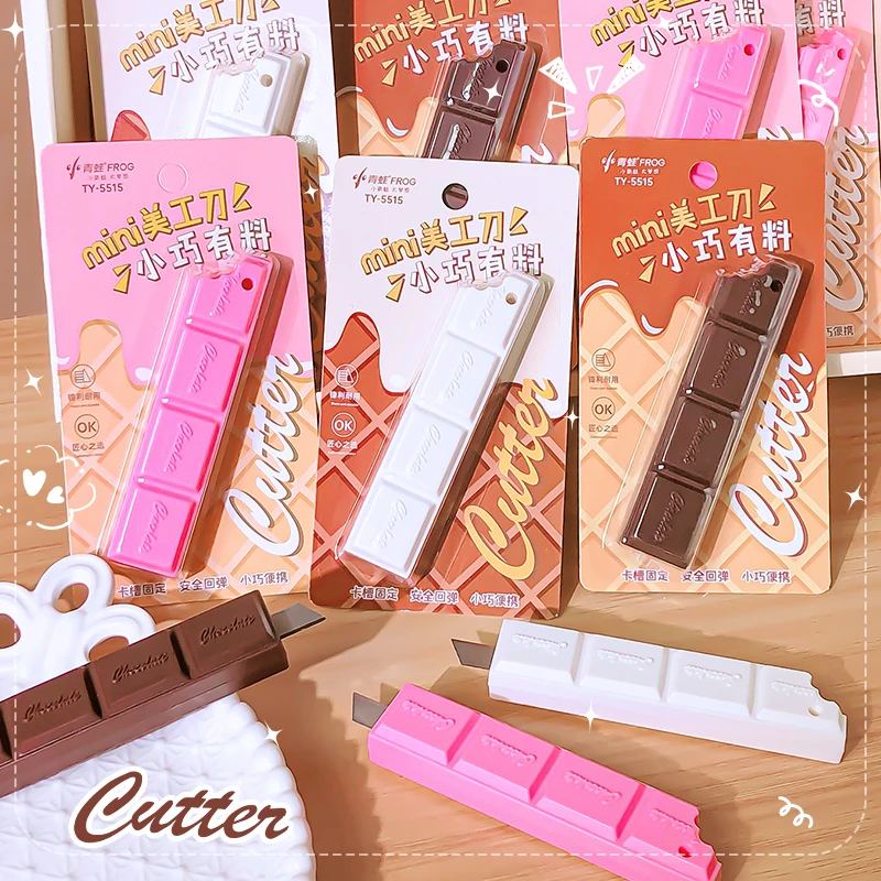 school acsesories stationery knife  cutter kawaii pocket knife Aesthetic stationery knives Simulated chocolate knife stationery