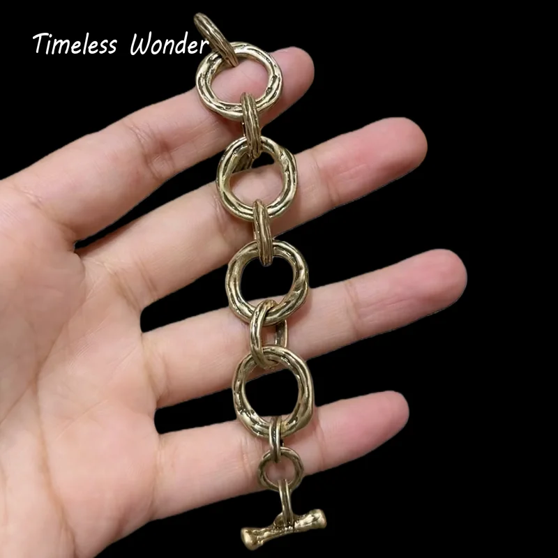 

Timeless Wonder Retro Geo OT Chain Bracelet for Women Designer Jewelry Goth Runway Top Trendy Rare Classy Neat 4526