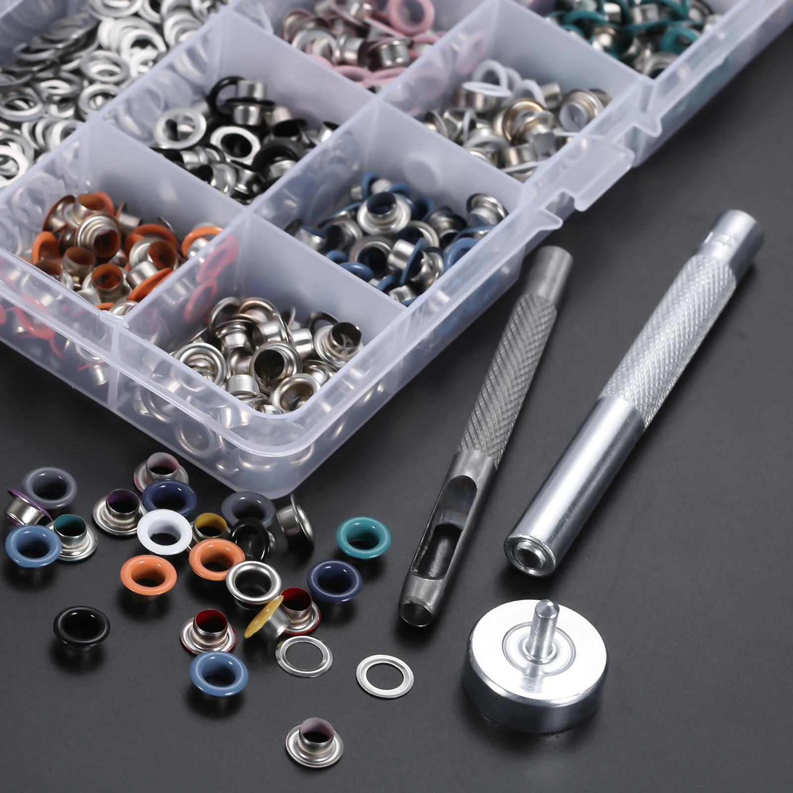 540sets Grommet kit Accessories for Leather Tarps Tents Awning for Repairing Broken Belts Leather Crafts Adding Ornament