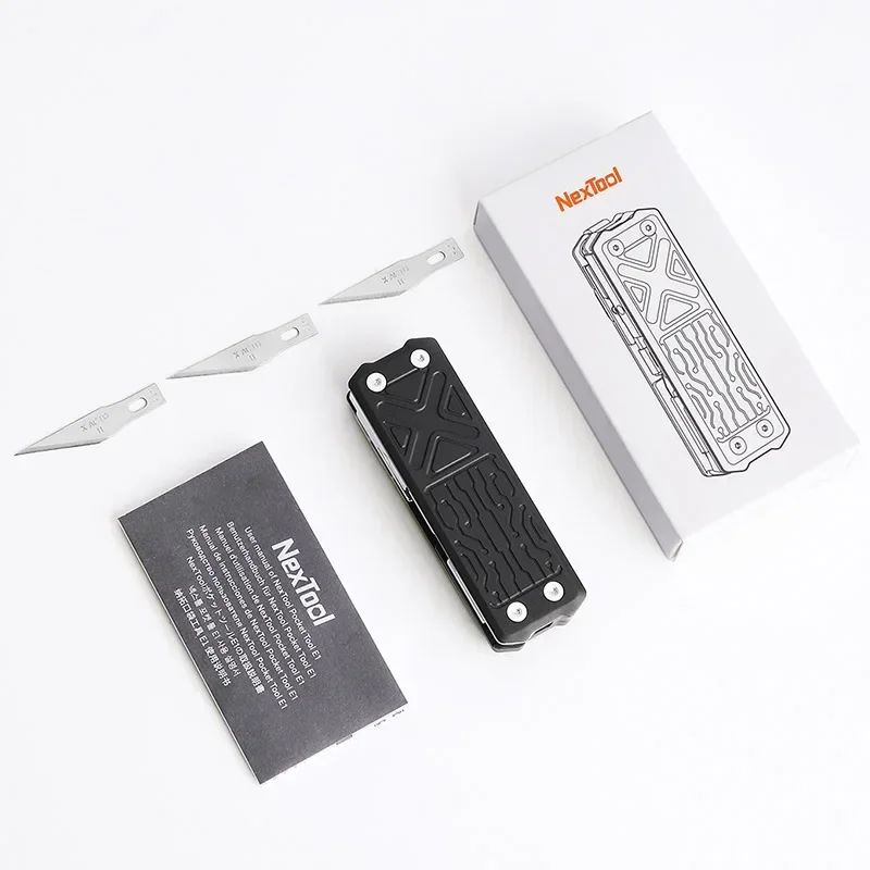 Xiaomi Newest NexTool E1 Pocket Multitool 10 in 1 EDC Multi Functional Tools Replaceable Carving Knifes Folding Scissors Home