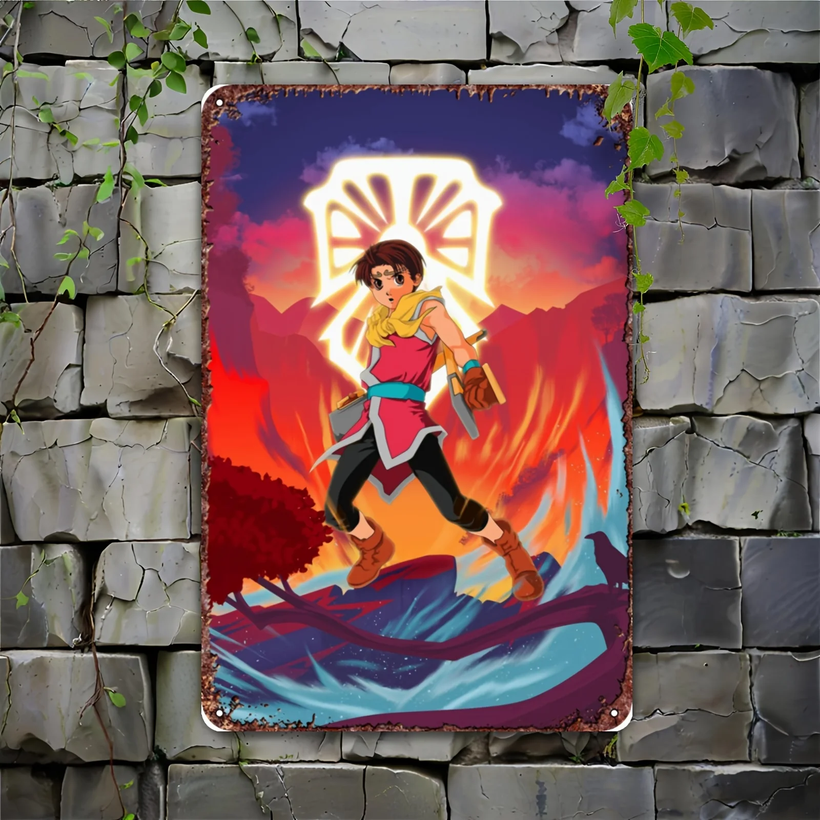 Epic Suikoden II Anime Metal Sign - Art mural rétro vintage en étain aux couleurs vives, décoration intérieure/extérieure en fer durable, sans cadre