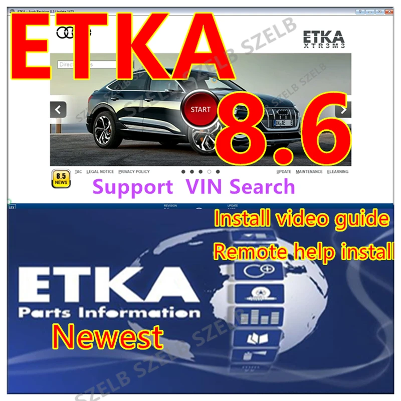 2025 Latest ETK A 8.6 Group Vehicles Electronic Parts Catalogue For V/W+AU/DI+SE/AT+SKO/DA ETKA 8.5 Multi-Languages