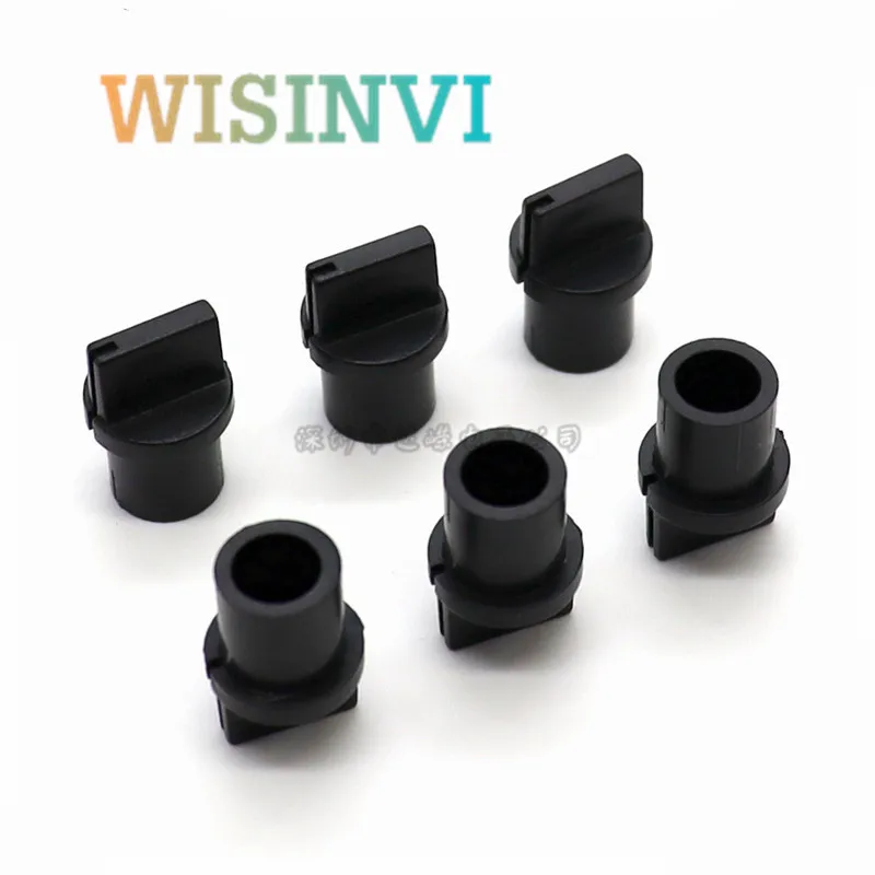 10PCS duckbilled Straight type knob Black flat knob 11.2mm*16mm potentiometer adjustment knob cap flower shaft inner hole 6mm