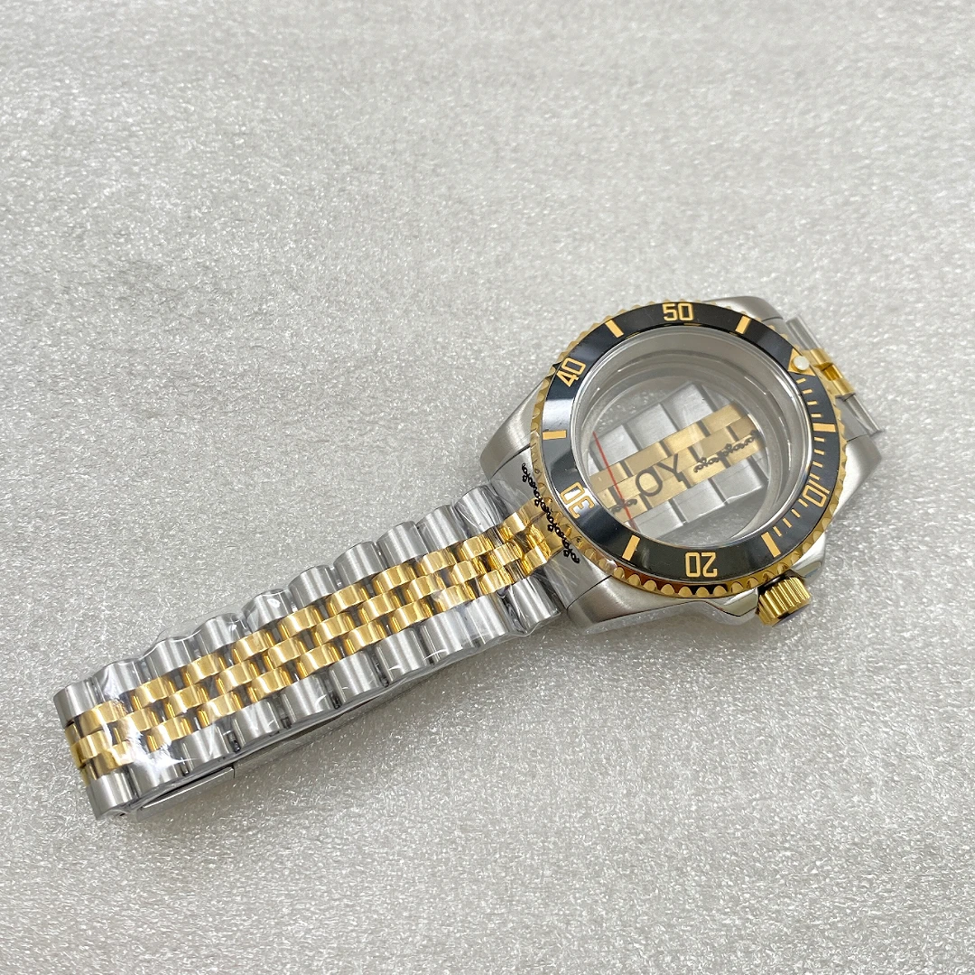 Men's watch accessories SUB bezel gold case NH34 case NH35 case sapphire glass case suitable for NH34/NH35/NH36 movements