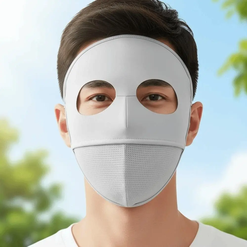 

Comfortable Polyester Sunscreen Mask Traceless Breathable Ice Silk Face Clothing Thin Elastic Face Sun Protection Beach