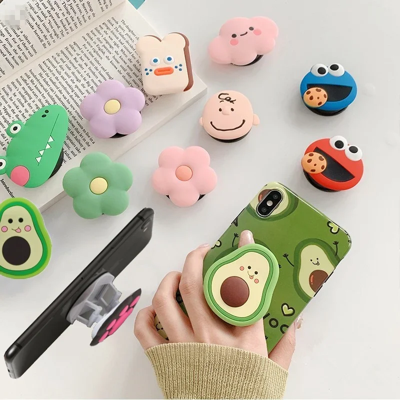 

NEW Cartoon Round Universal Mobile Phone Ring Holder Airbag Gasbag fold Stand Bracket Mount For iPhone XR Samsung Huawei Xiaomi